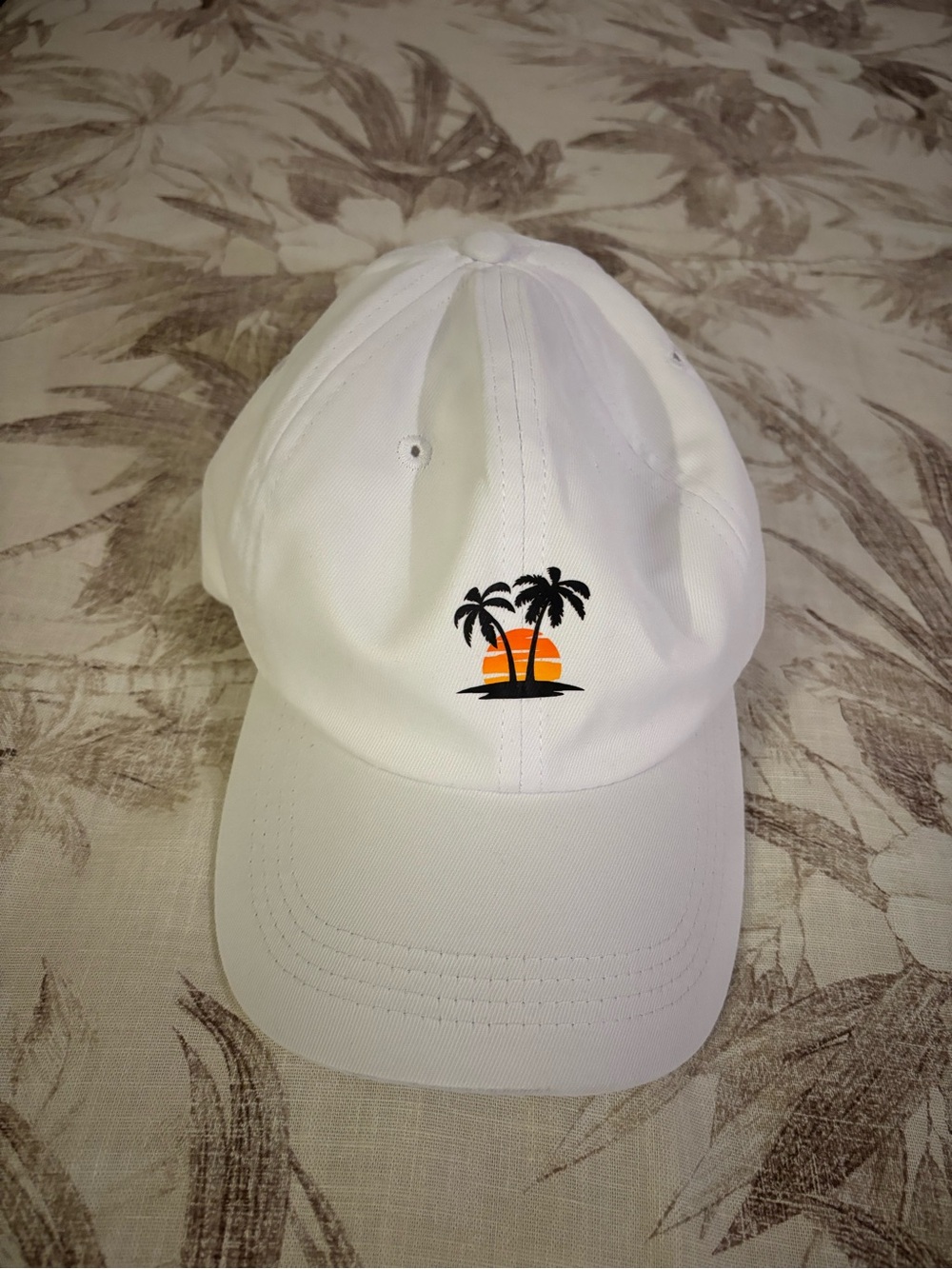 White Palm Sunset Baseball Cap - Unbranded